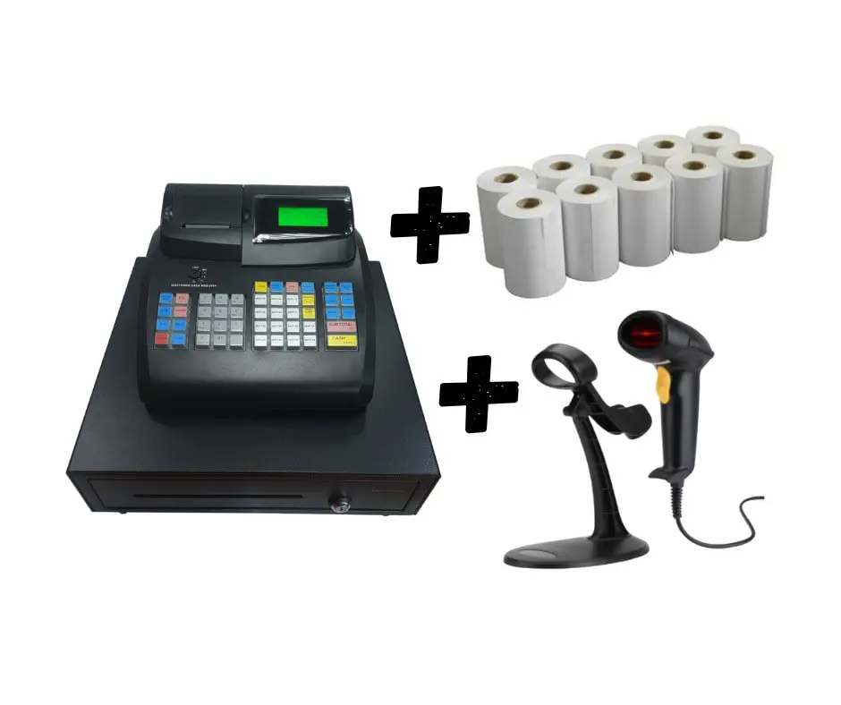 Cash Till / Cash Register With Drawer G1000 With Scanner + Stand + Rolls