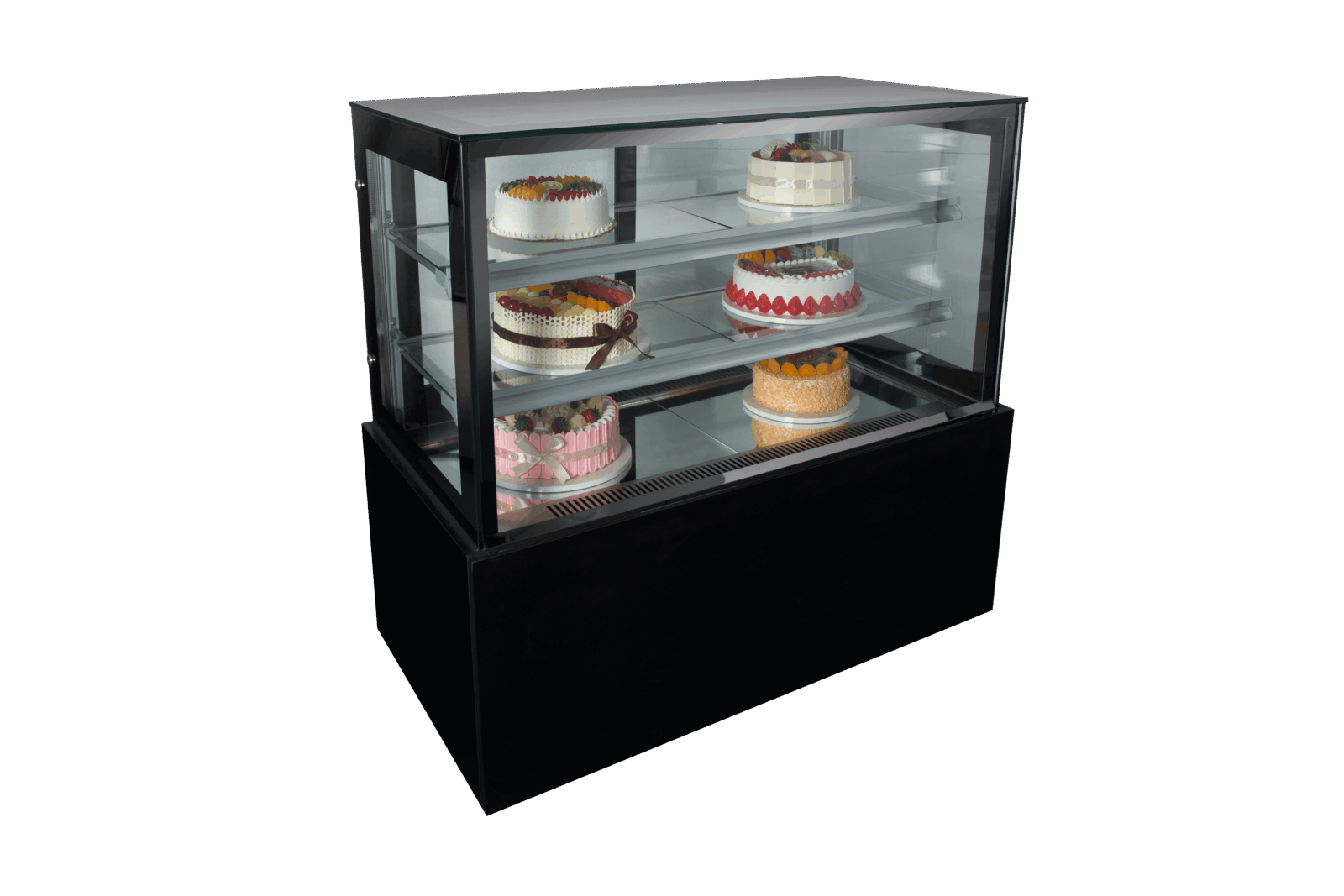 Flat Glass Cake Display Fridge 900mm - Floor Standing