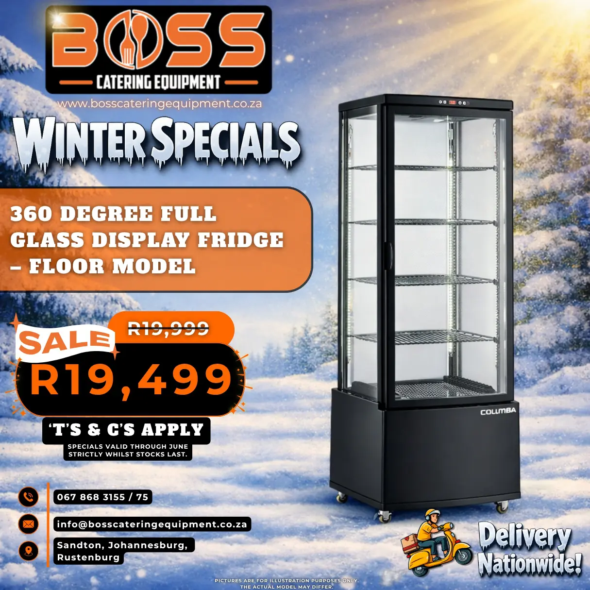 360 Degree Full Glass Display Fridge - Floor Model