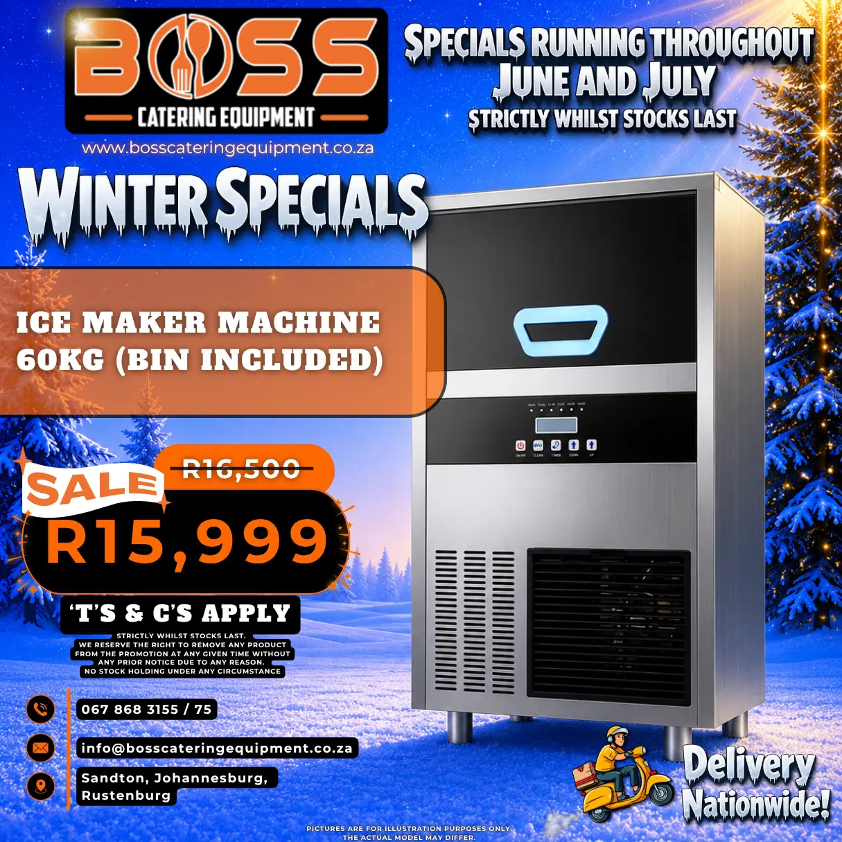 Ice Maker Machine 60kg (Bin Included)