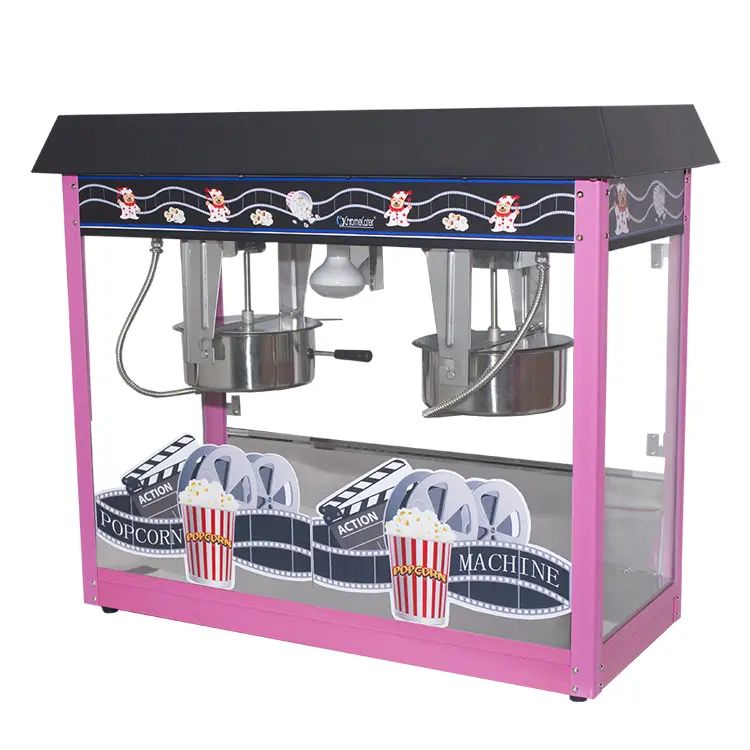 Double Pot Popcorn Machine 2 x 8oz - PINK + BLACK