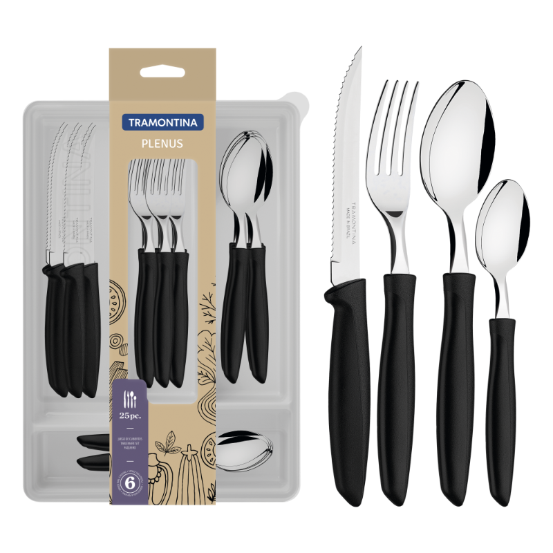 Tramontina 25pc. Tableware Set (Black) - 23498/030
