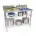 S/Steel Working Table 2 Tier Splashback - 1300mm x 690mm x 870mm