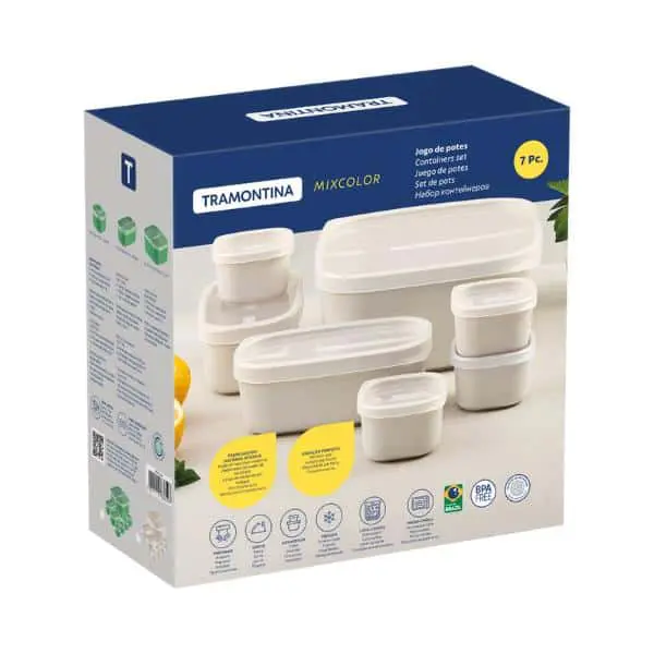 Tramontina 7PC Polypropylene Containers With Transparent Lids - Image 4