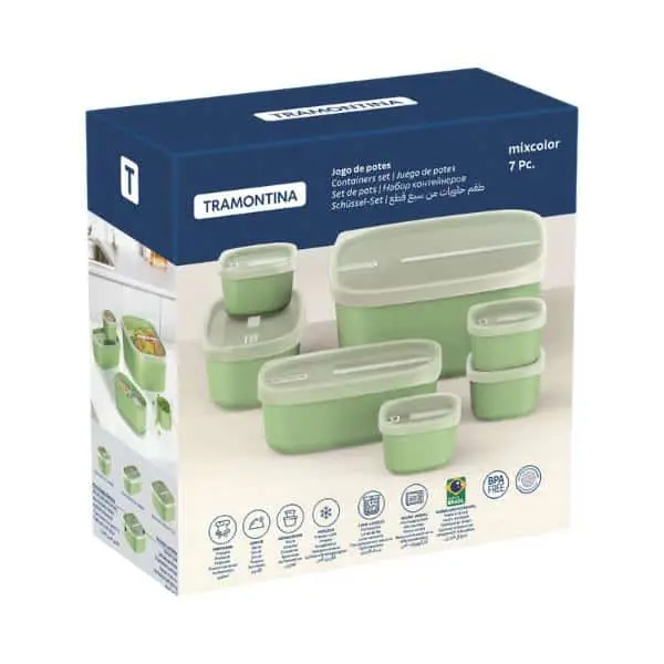 Tramontina 7PC Polypropylene Containers With Transparent Lids - Image 3