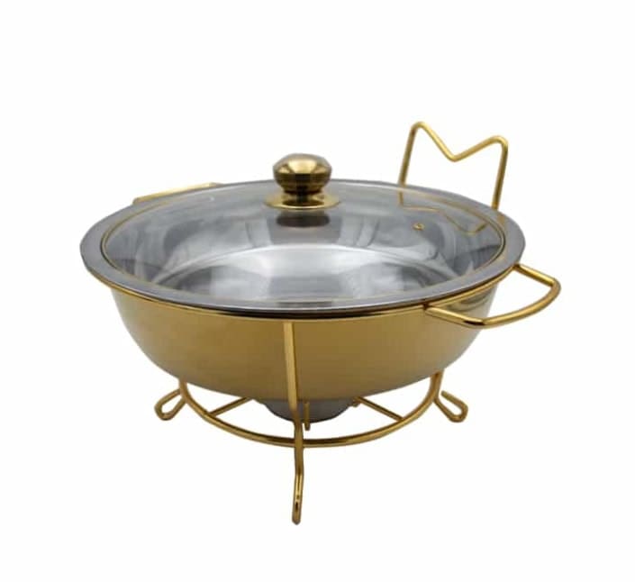 Chafing Dish Glass Lid With Thin Frame Gold Boss Catering Equipment