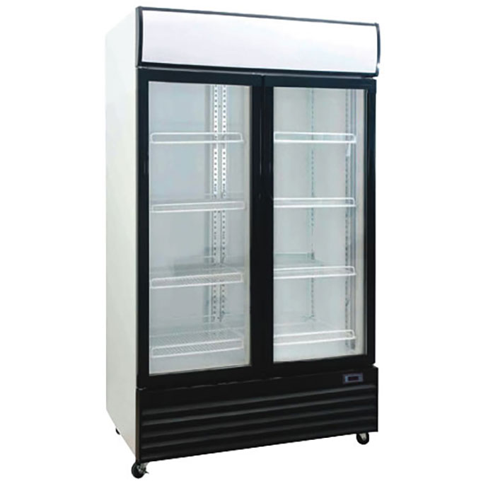 Double Door Display Fridge Hinged Doors Boss Catering Equipment