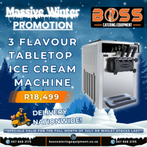 3 Flavor Table Top Ice Cream Machine - STAINLESS STEEL *WINTER SPECIAL*