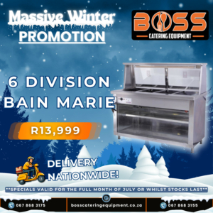 6 Division Bain Marie With Glass (Floor Standing) *WINTER SPECIAL*