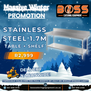 1700mm Stainless Steel Table + UNDERSHELF *WINTER SPECIAL*