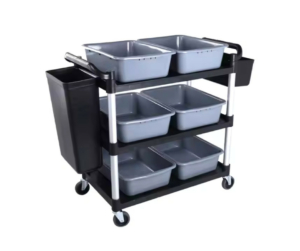 3 Tier Platic Trolley With 4 X Boxes + Bin