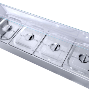 4 Divison Electric Bain Marie With Glass / Sneeze Guard (Table Top) - Image 2