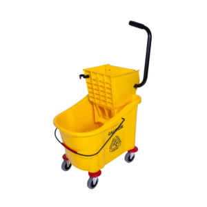 Single Plastic Bucket & Wringer - 32Lt - Yellow