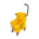 Single Plastic Bucket & Wringer - 32Lt - Yellow