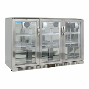 Back Bar Cooler - 3-Door Hinged (Stainless Steel)