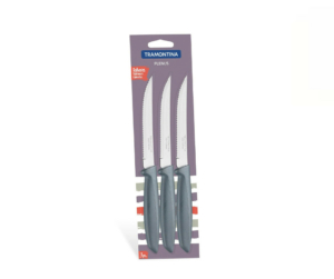 Tramontina 3 piece Braai and Fruit Knife Set - Grey